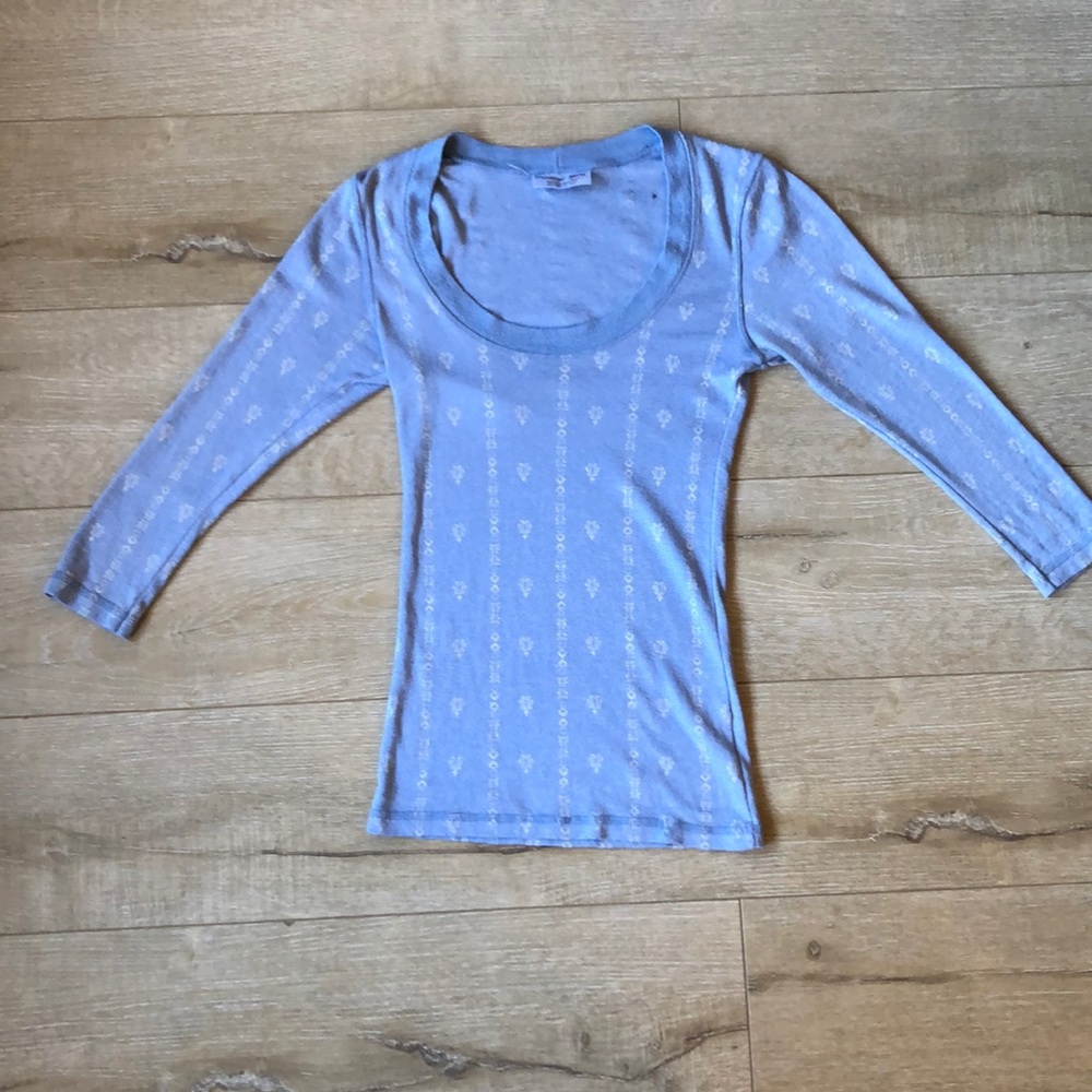 Michael Stars Metallic Light Blue & White Thermal